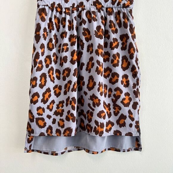 W118 Walter Baker Bold Blue Leopard Print Sleeveless Midi Cocktail Dress Small - Picture 3 of 13